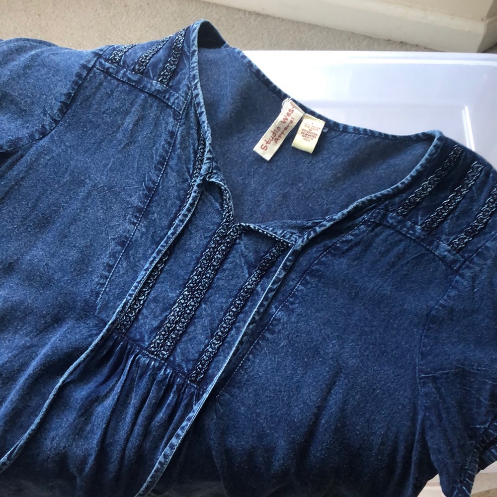 Studio West Apparel dark blue top